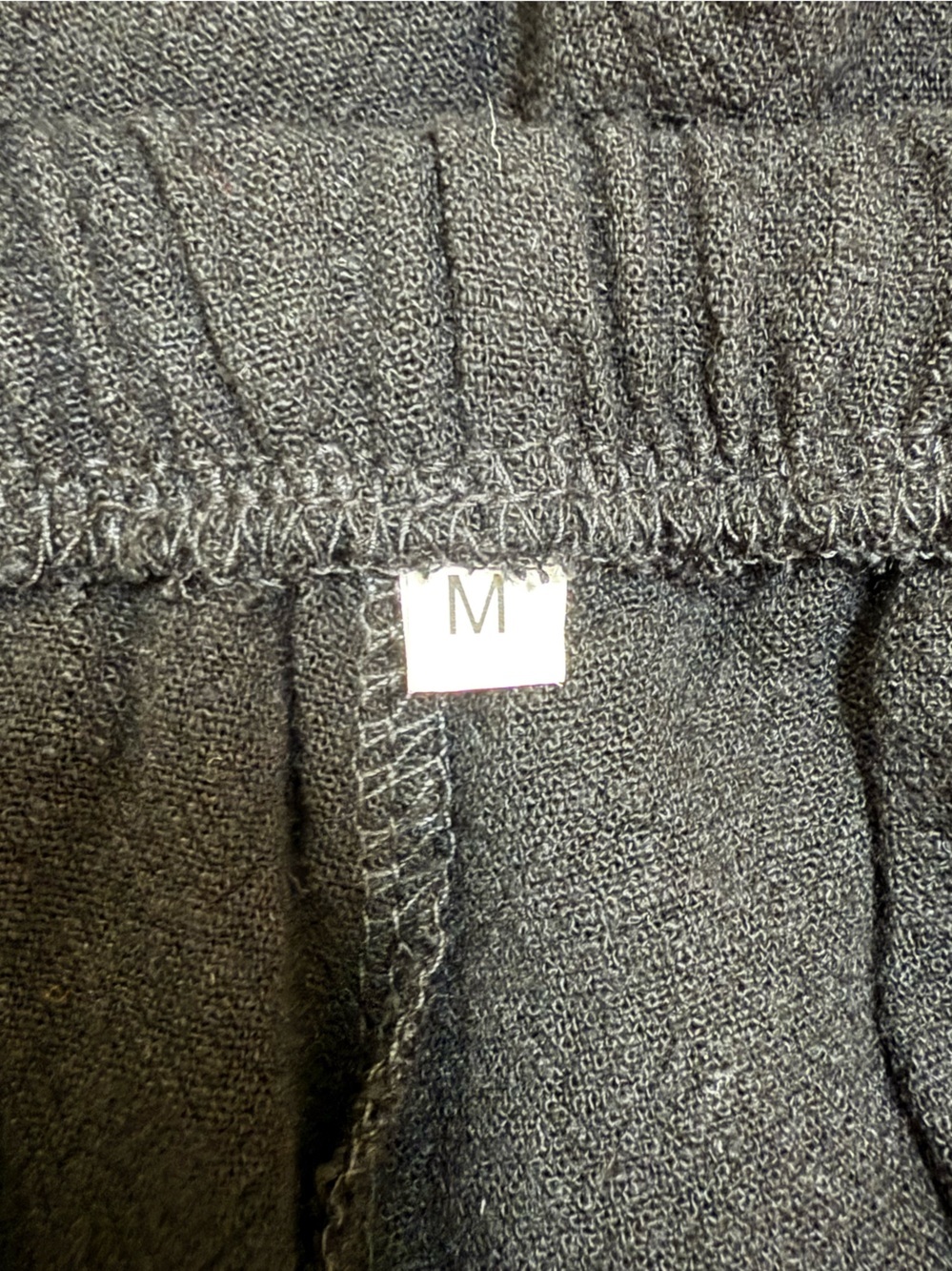 Black Linen Blend Wide Leg Lounge Pants Minimalist Relaxed Fit NWOT - Picture 3 of 7